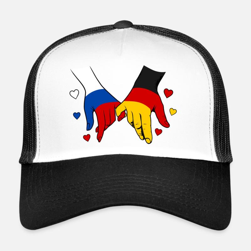Drapeau russe-allemand se tenant la main Casquette trucker 