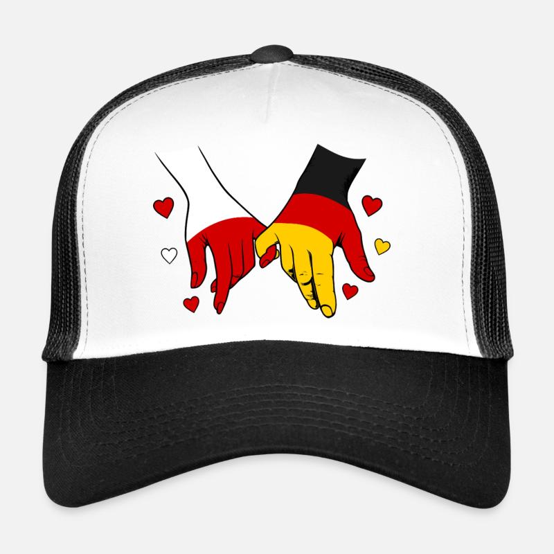 Poland Germany Flag Holding Hands Trucker Cap