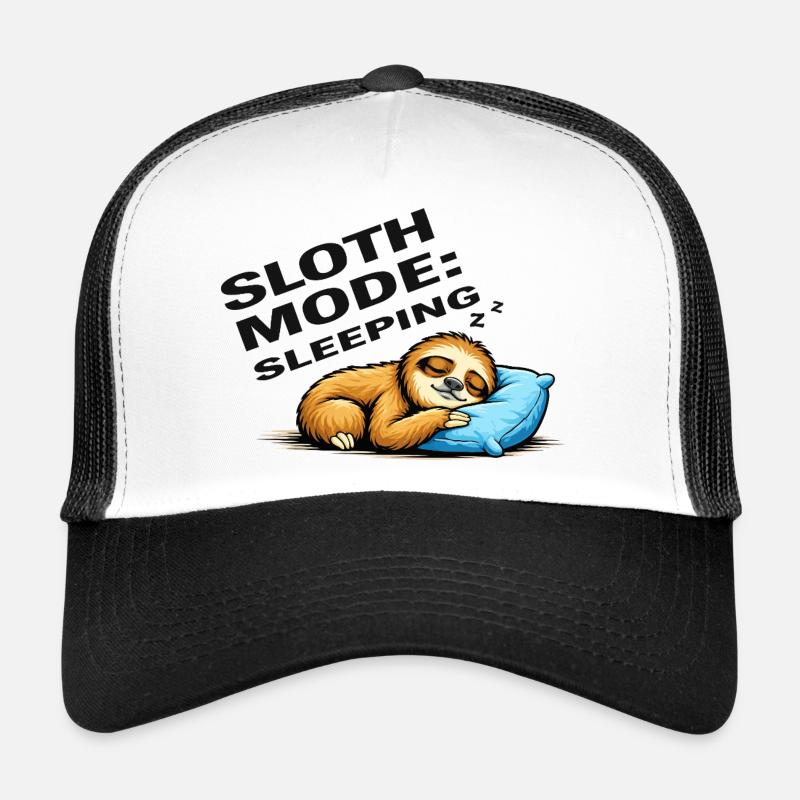 Sloth Mode Sleeping - Trucker Cap - white/black
