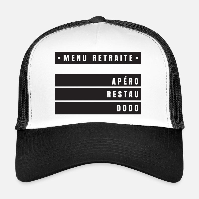 Menu Retraite (bandeau noir) Casquette trucker 