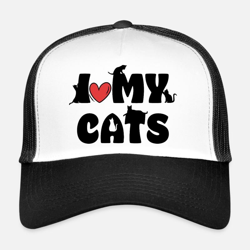 J’adore le design de l’amoureuse des chats de mes chats Casquette trucker 