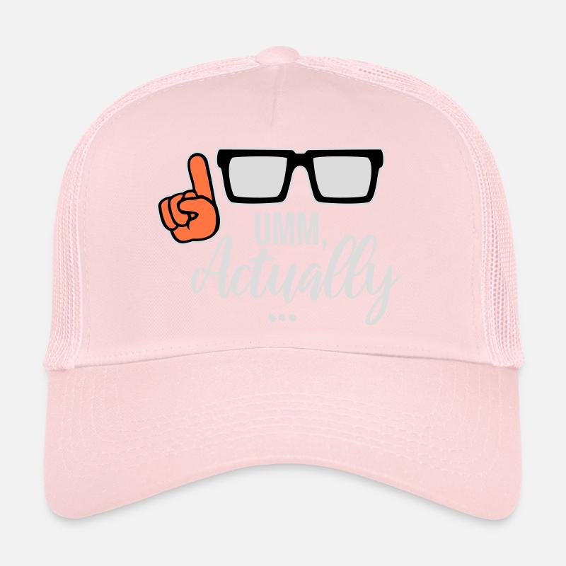 Um Actually Lustig Nerd Klugscheißer Spruch Logo Trucker Cap