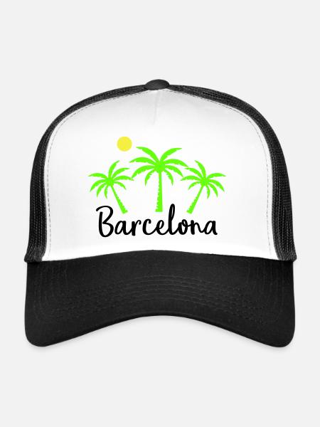 Barcelone - Casquette trucker  - blanc/noir - Devant