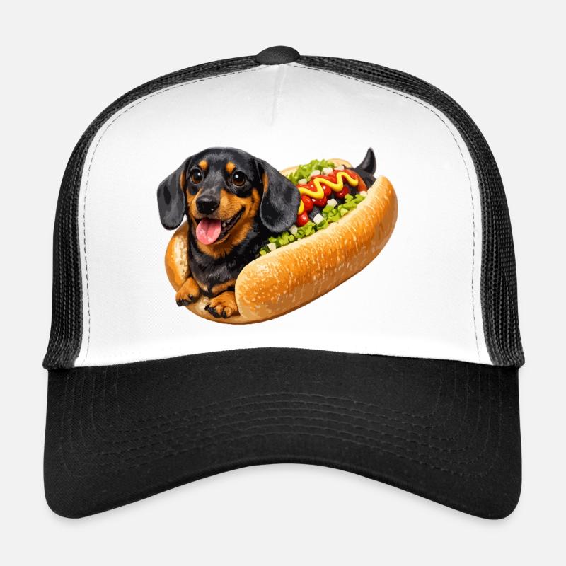 Teckel en hot-dog Casquette trucker 
