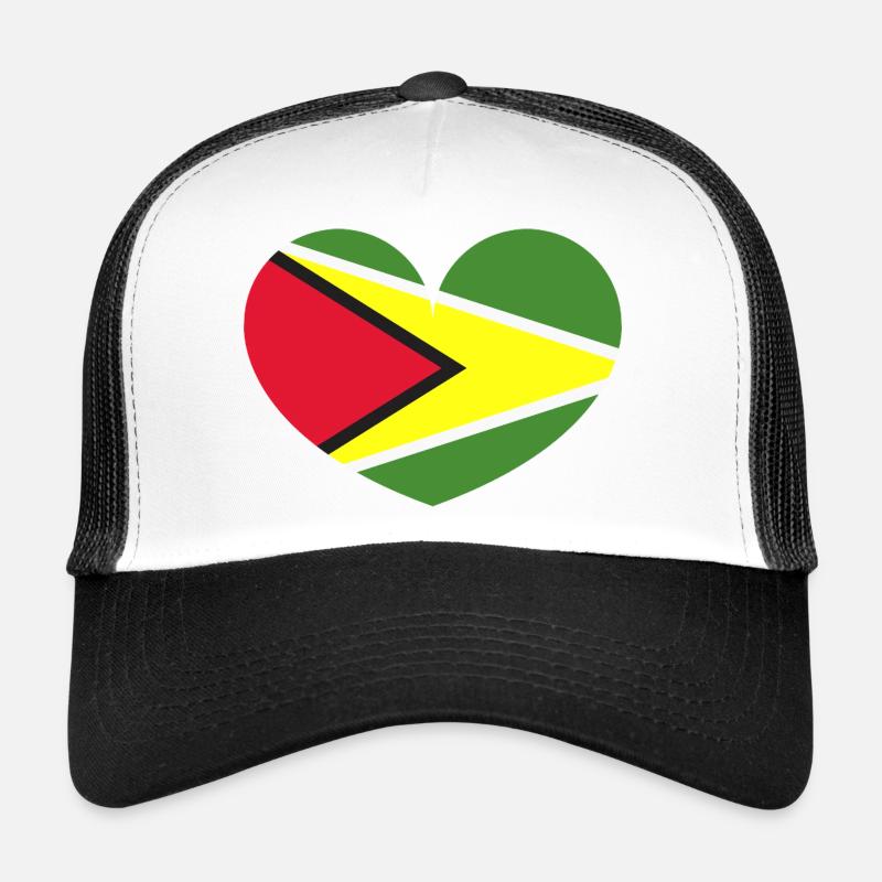 Drapeau du cœur du Guyana Casquette trucker 