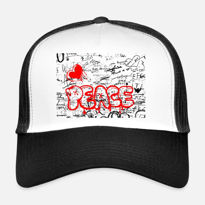 Frais Graffiti Heart Red - Casquette trucker - blanc/noir