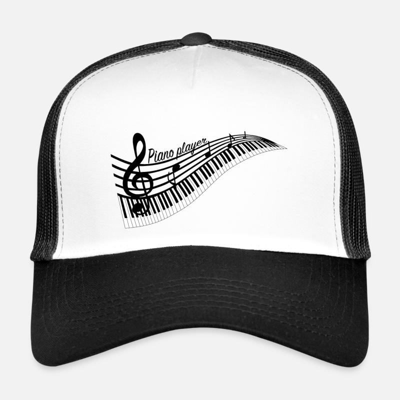 Keyboard Piano player - on bright - Trucker Cap - white/black