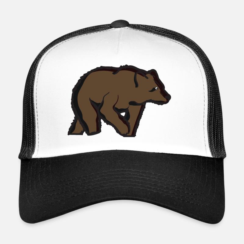 Braunbär Teddybär tierisch Grizzly Bär Geschenkide - Trucker Cap - Weiß/Schwarz