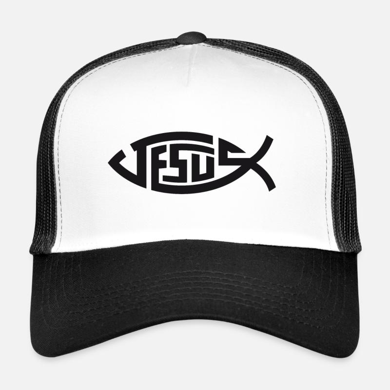 Jesus fish - Trucker Cap - white/black