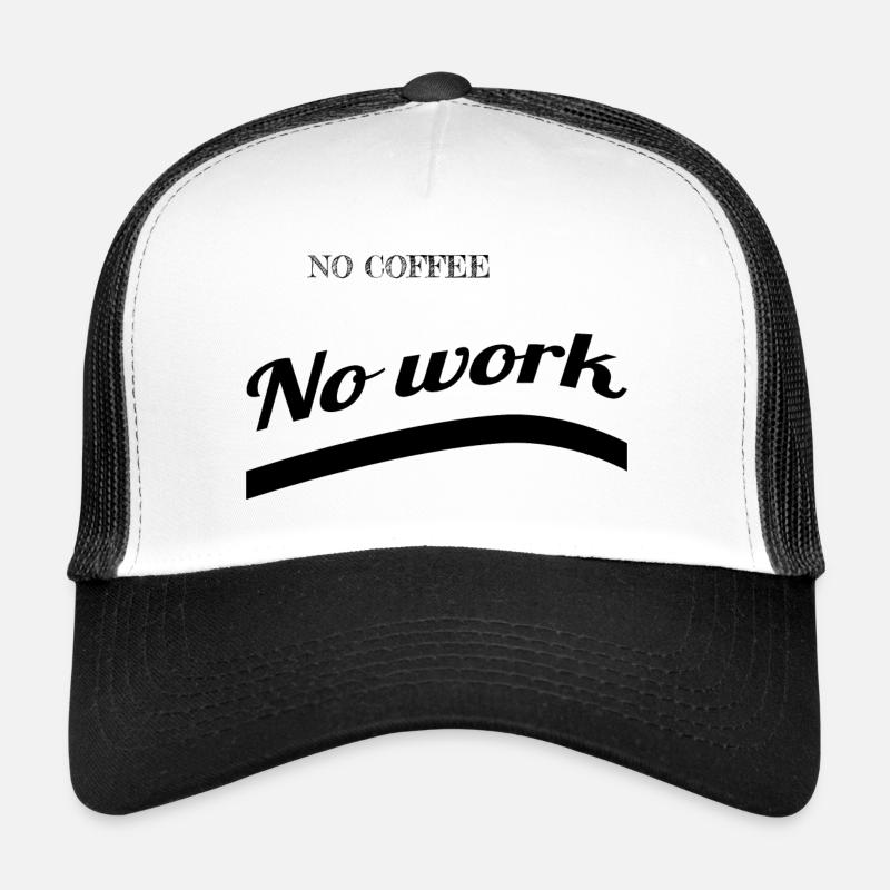 café - pas de café - Casquette trucker  - blanc/noir