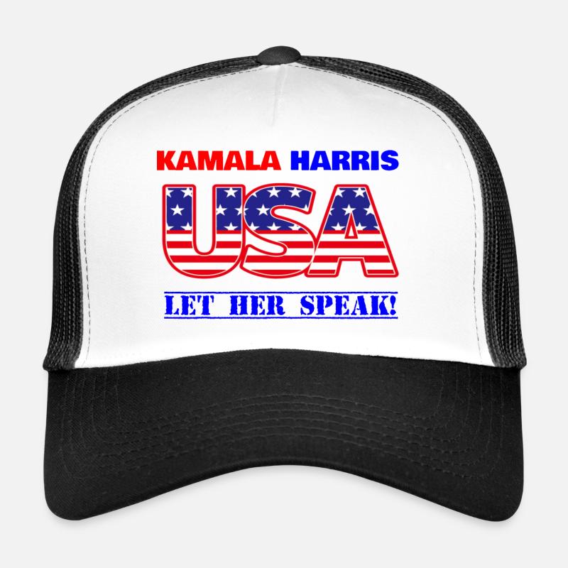 KAMALA HARRIS let her speak Trucker Cap