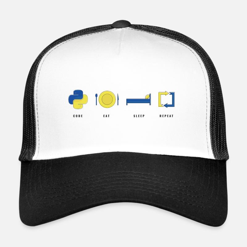 CODER PYTHON LIFE - Casquette trucker  - blanc/noir