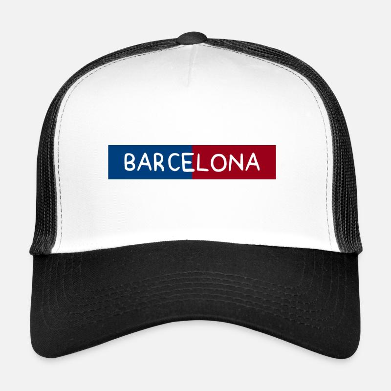 Barcelone - Casquette trucker  - blanc/noir