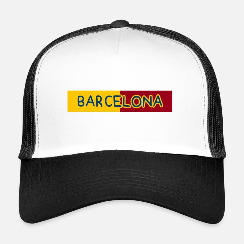 Barcelone - Casquette trucker  - blanc/noir