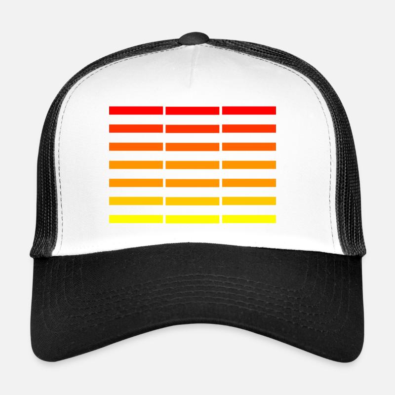 red-yellow bars - Trucker Cap - white/black