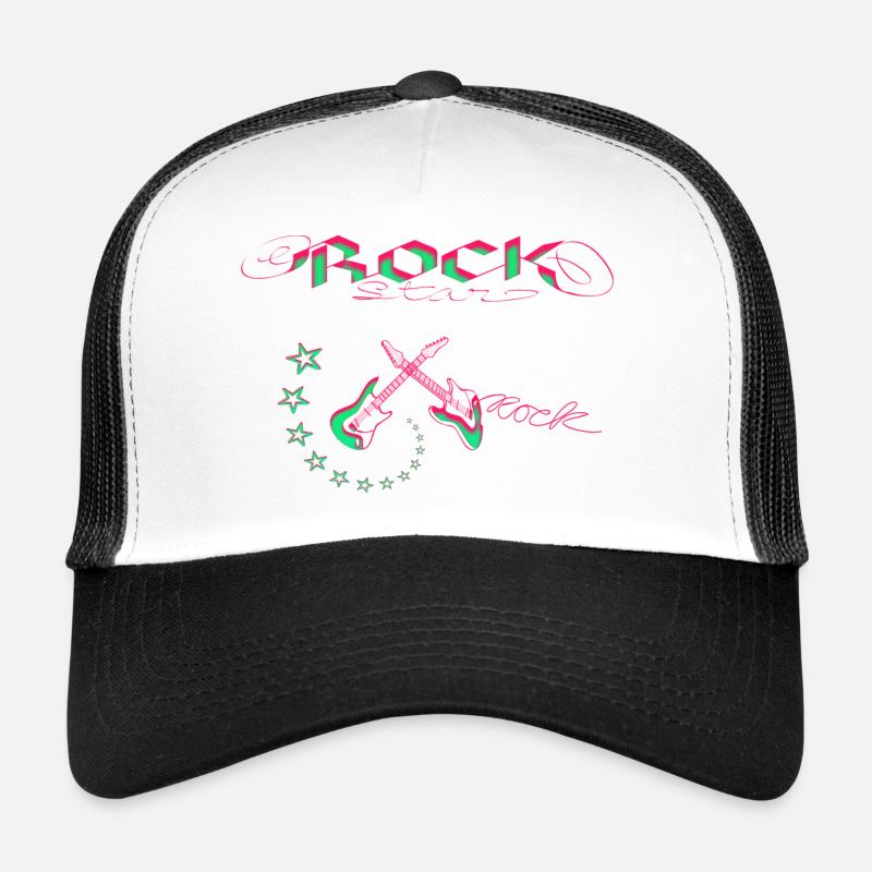 Rock Star Neon - Trucker Cap - Weiß/Schwarz