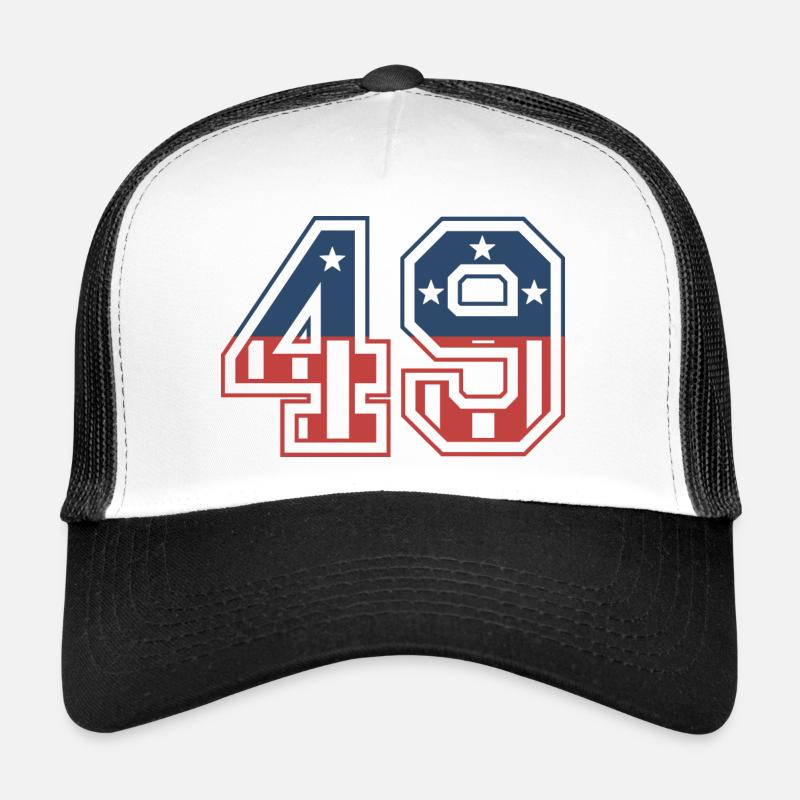 Nummer 49 USA - Trucker Cap - Weiß/Schwarz