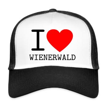 I love Wienerwald Österreich Wienerisch Dialekt - Trucker Cap - Weiß/Schwarz - Vorne