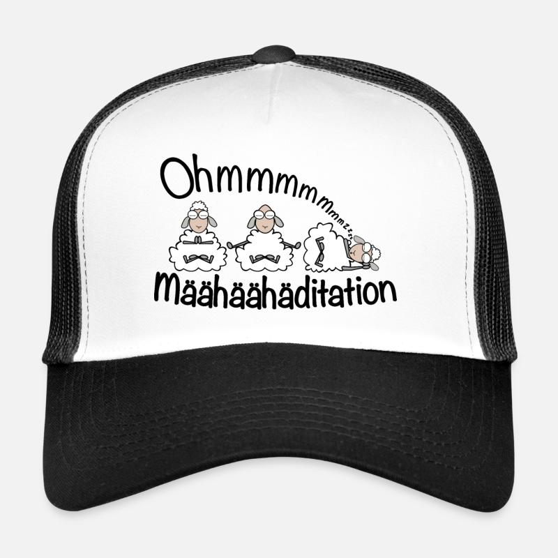 OM Meditation Schafe - Trucker Cap - Weiß/Schwarz