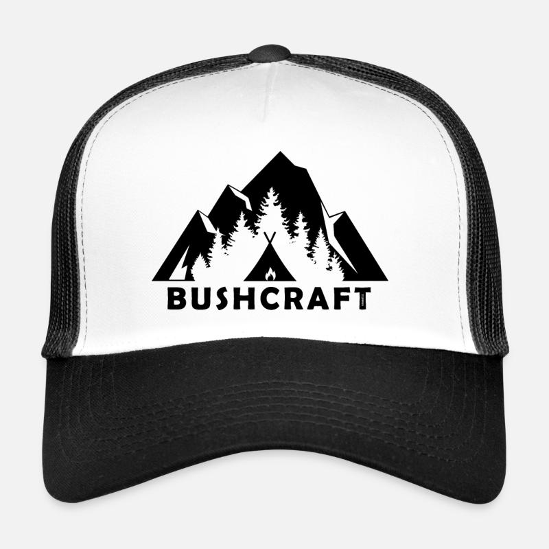 Bushcraft - Casquette trucker  - blanc/noir