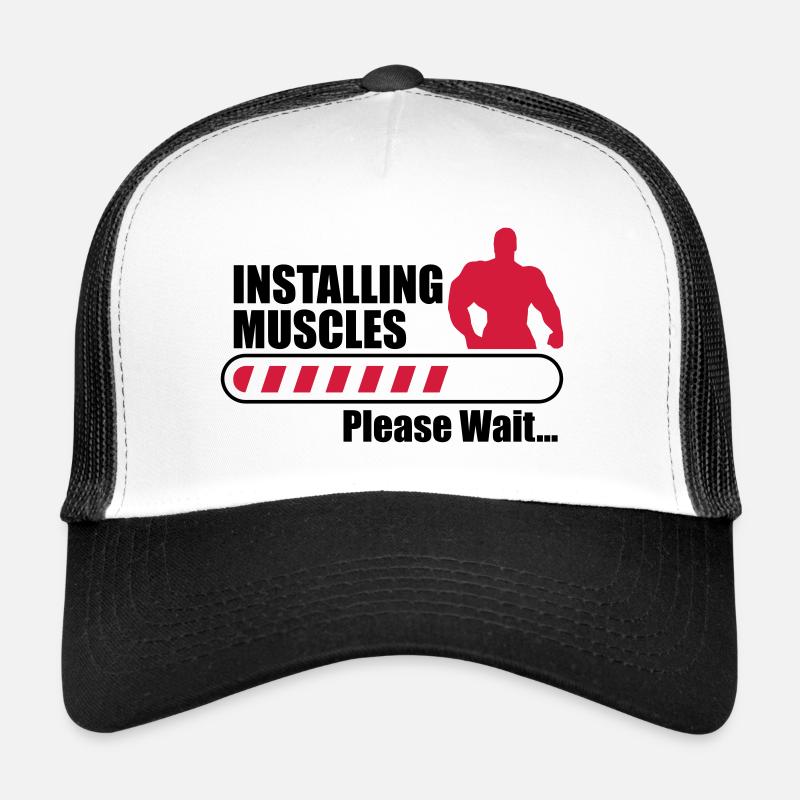 Funny Gym Installign Muscles - Trucker Cap - white/black
