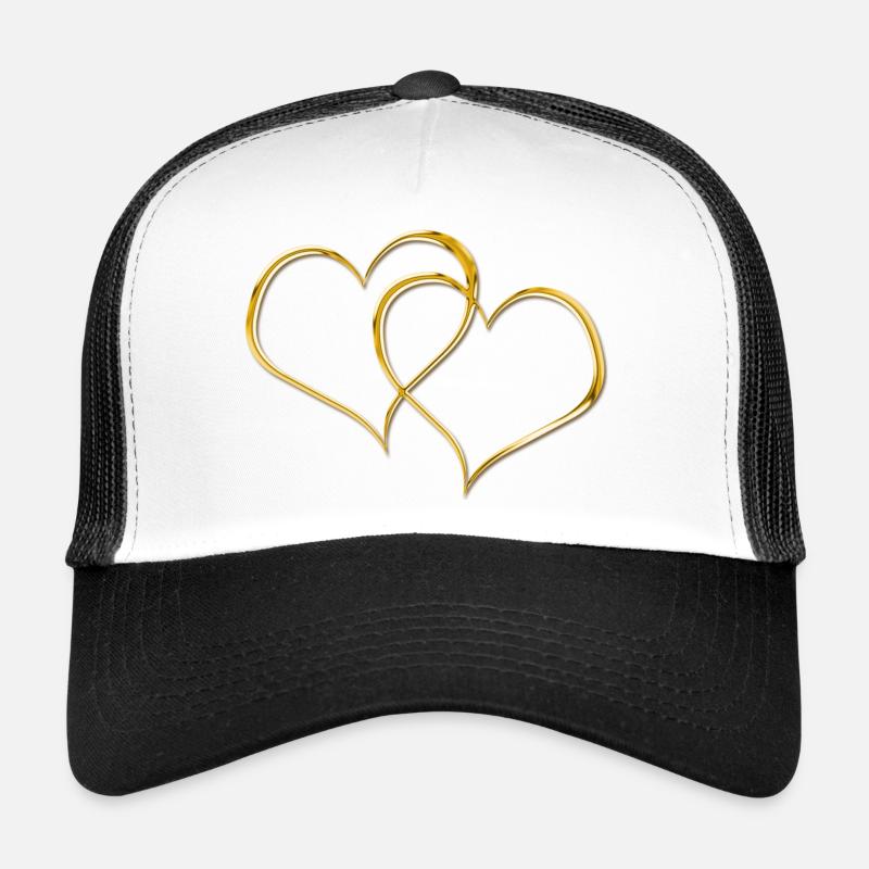 Double Heart GOLD 3D Casquette trucker 