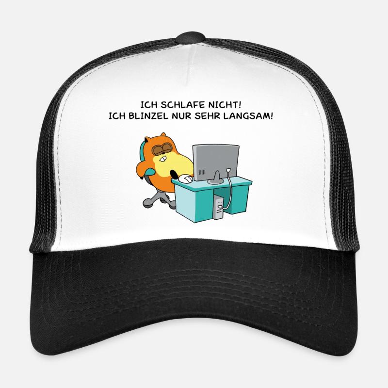 Hamster Blinzel - Trucker Cap - Weiß/Schwarz