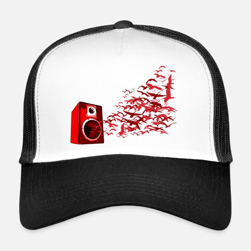 Lautsprecher Vögel DJ - Trucker Cap - Weiß/Schwarz
