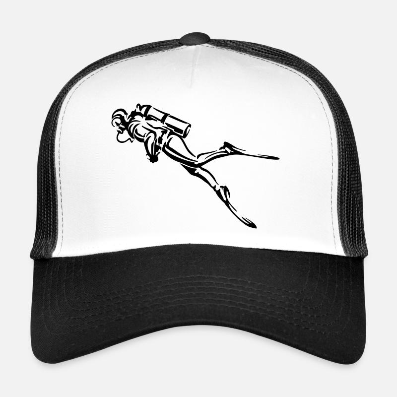 diving - Trucker Cap - Weiß/Schwarz