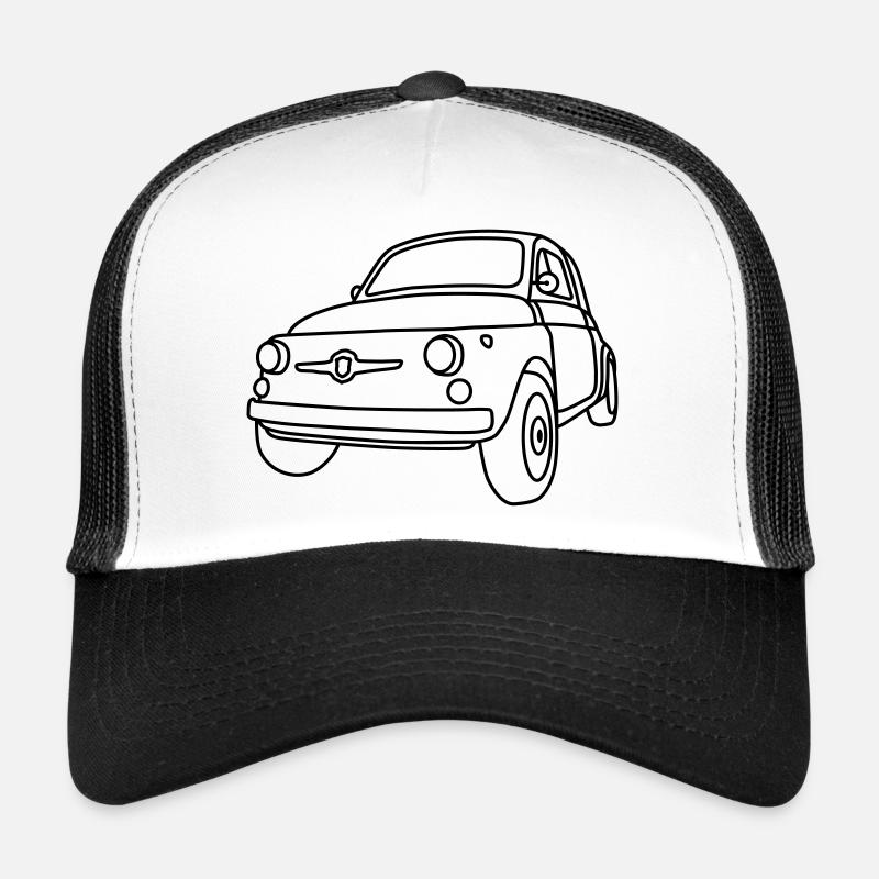 500 Classico – Italien Oldtimer Kult Shirt - Trucker Cap - Weiß/Schwarz