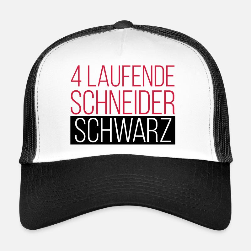 4 Laufende - Schneider - Schwarz 2C - Trucker Cap - Weiß/Schwarz