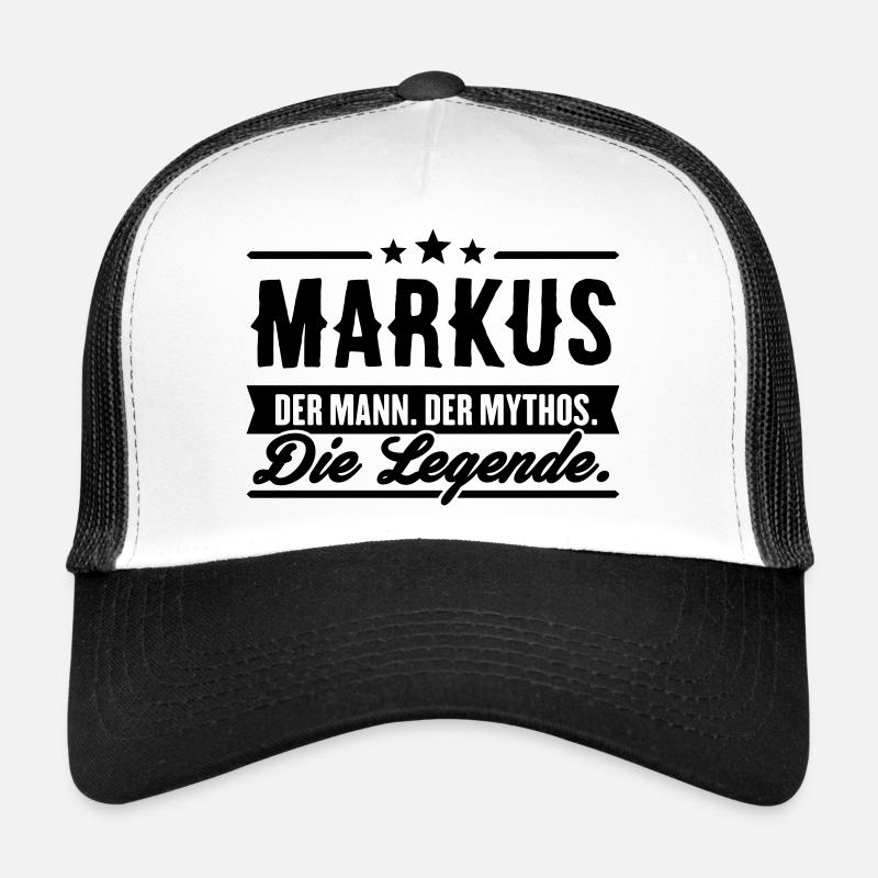 Mann Mythos Legende Markus - Trucker Cap - Weiß/Schwarz