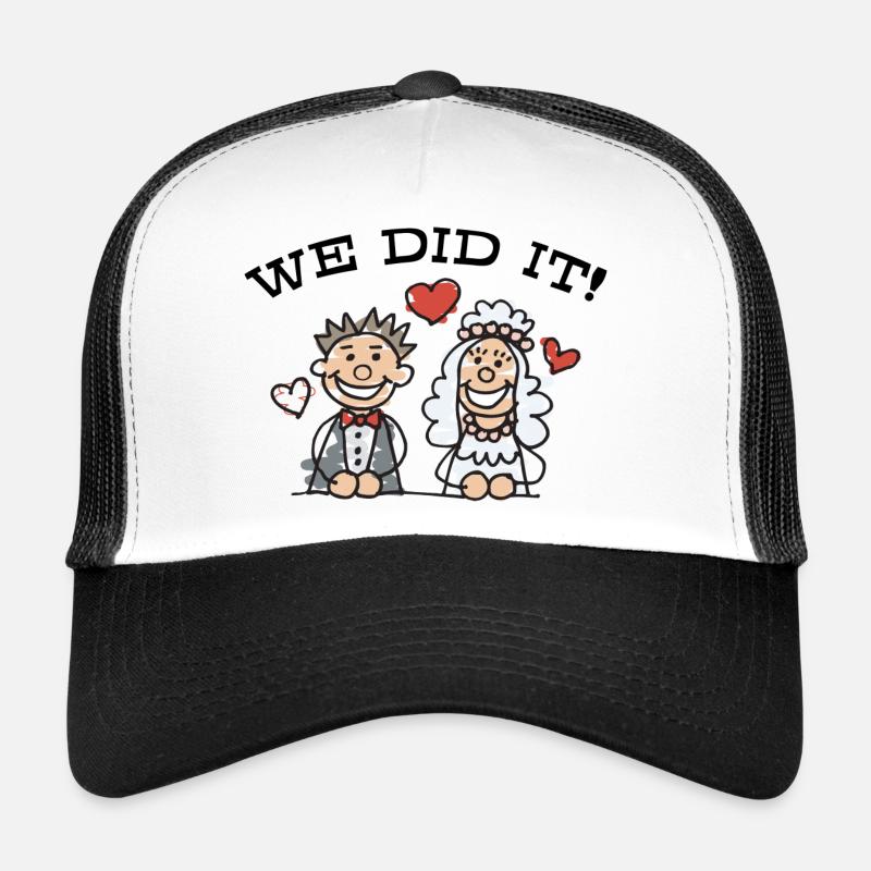 Just Married We Did It Trucker Cap