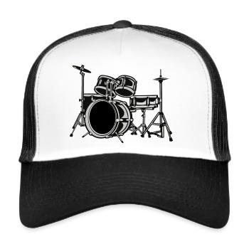 Schlagzeug - Trucker Cap - Weiß/Schwarz - Vorne