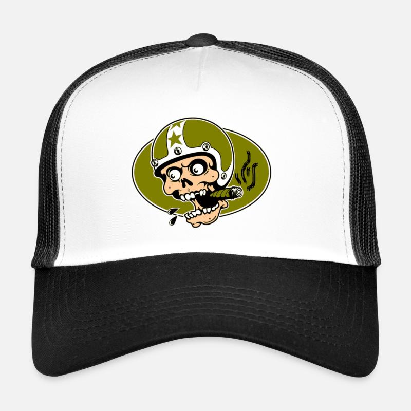 Straßen Schädel - Trucker Cap - Weiß/Schwarz