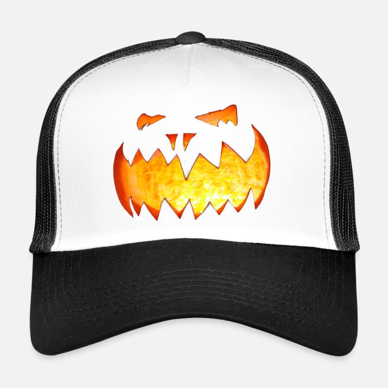 Halloween Pumpkin - Trucker Cap - Weiß/Schwarz
