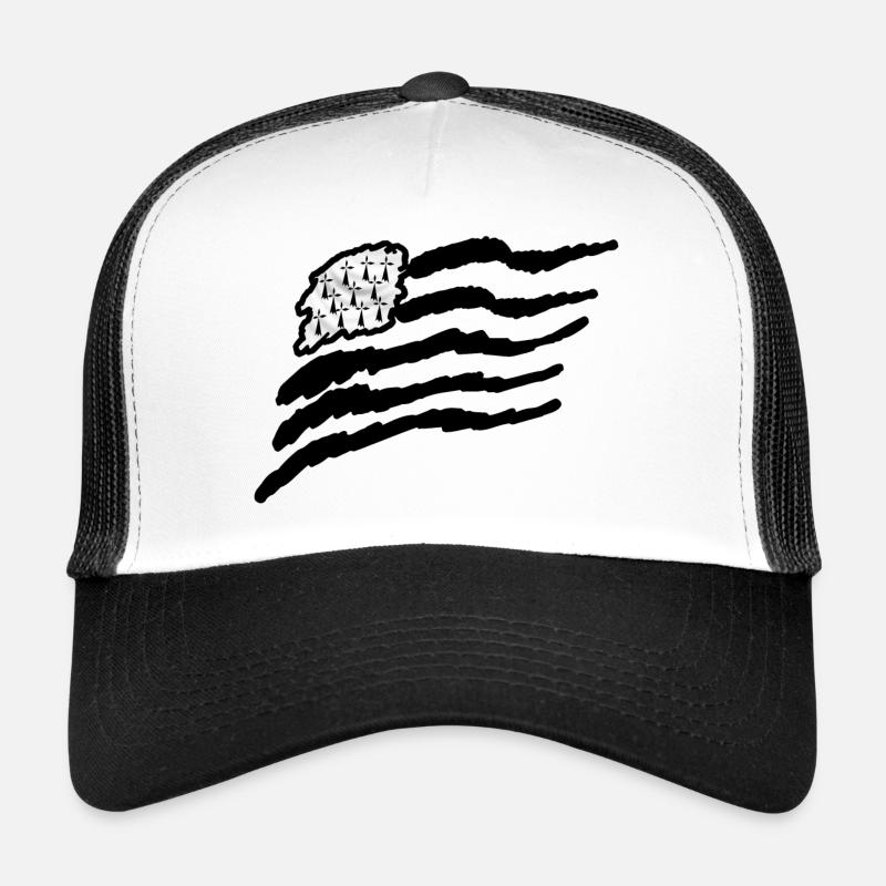 Bretagne, Breizh - Trucker Cap - Weiß/Schwarz
