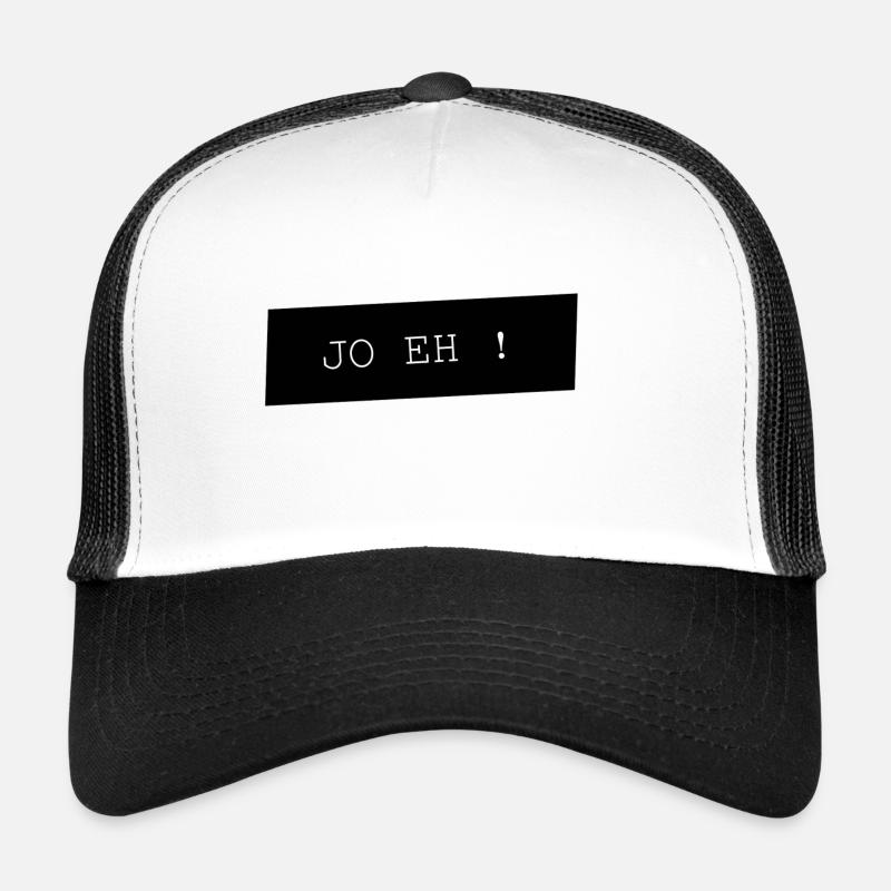 JO EH Typo auf Schwarz - Trucker Cap - Weiß/Schwarz