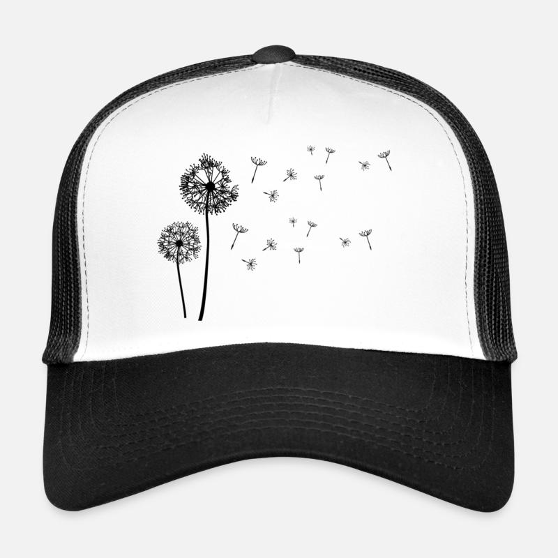 Schöne Pusteblume, verspielt und luftig ;) - Trucker Cap - Weiß/Schwarz
