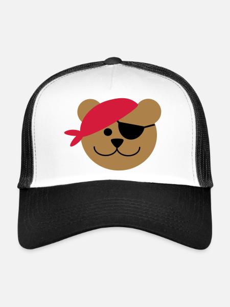 Piratenbär - Casquette trucker  - blanc/noir - Devant