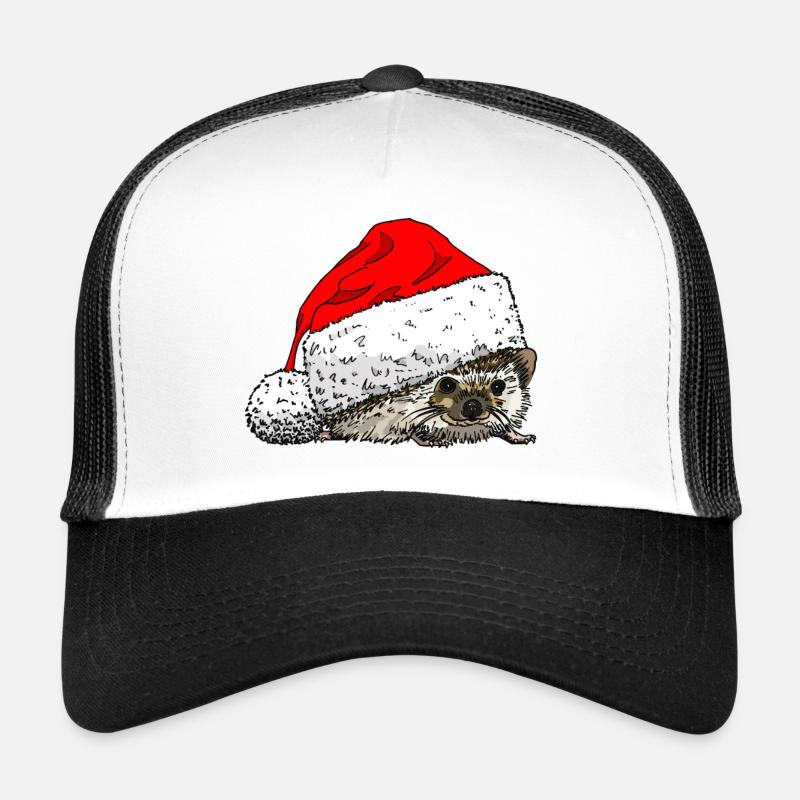christmas_hedgehog - Trucker Cap - white/black