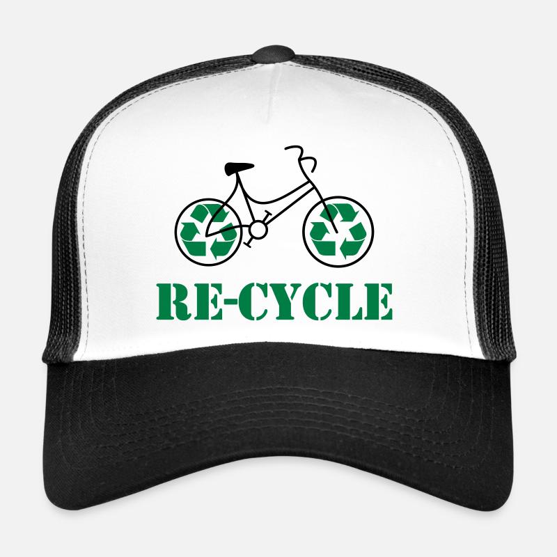 Re cycle - Casquette trucker  - blanc/noir