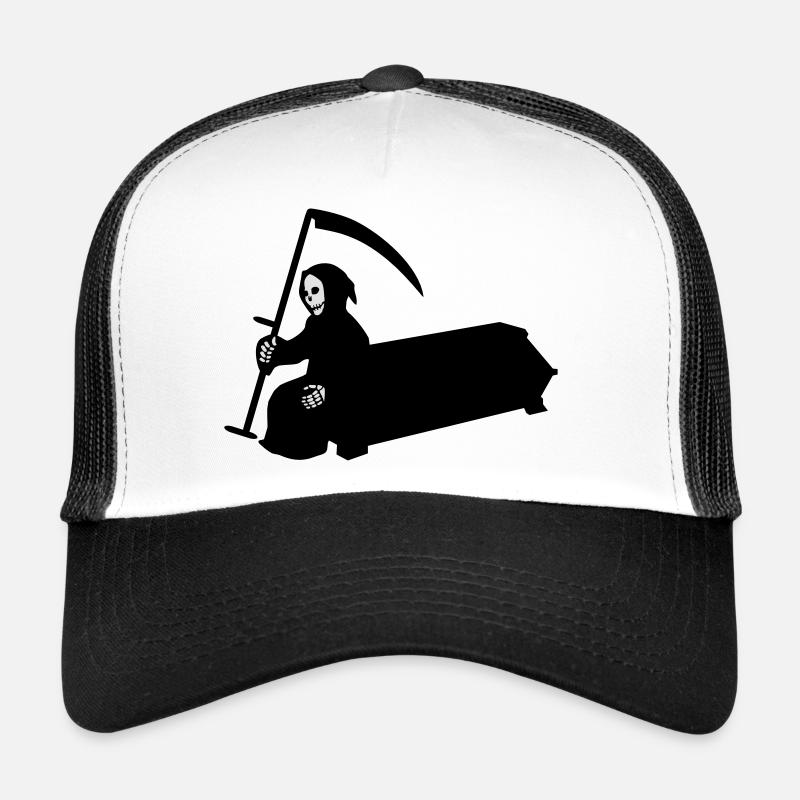 squelette - Casquette trucker  - blanc/noir