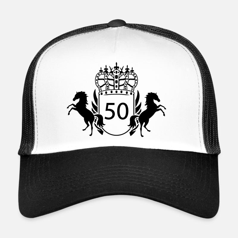 50 - Trucker Cap - Weiß/Schwarz