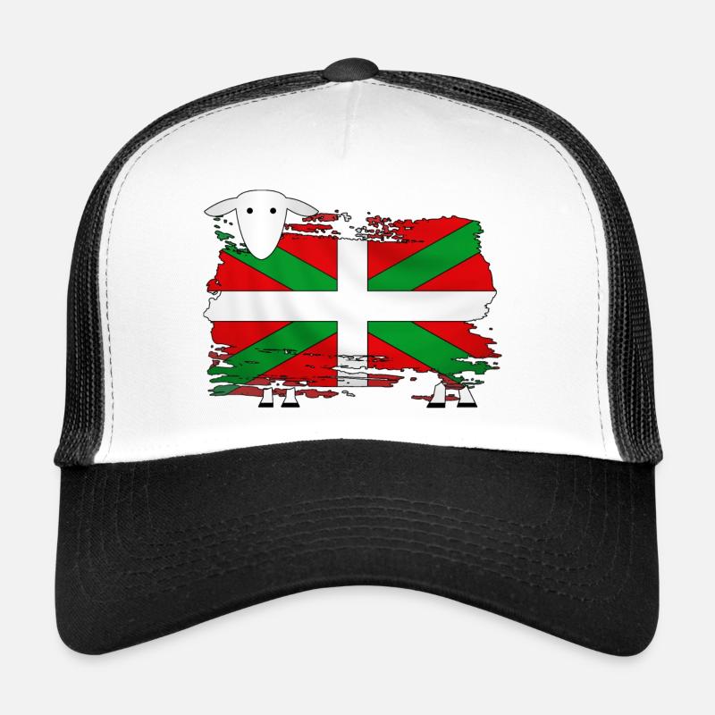 euskal herria - pays basque 51 - Casquette trucker  - blanc/noir