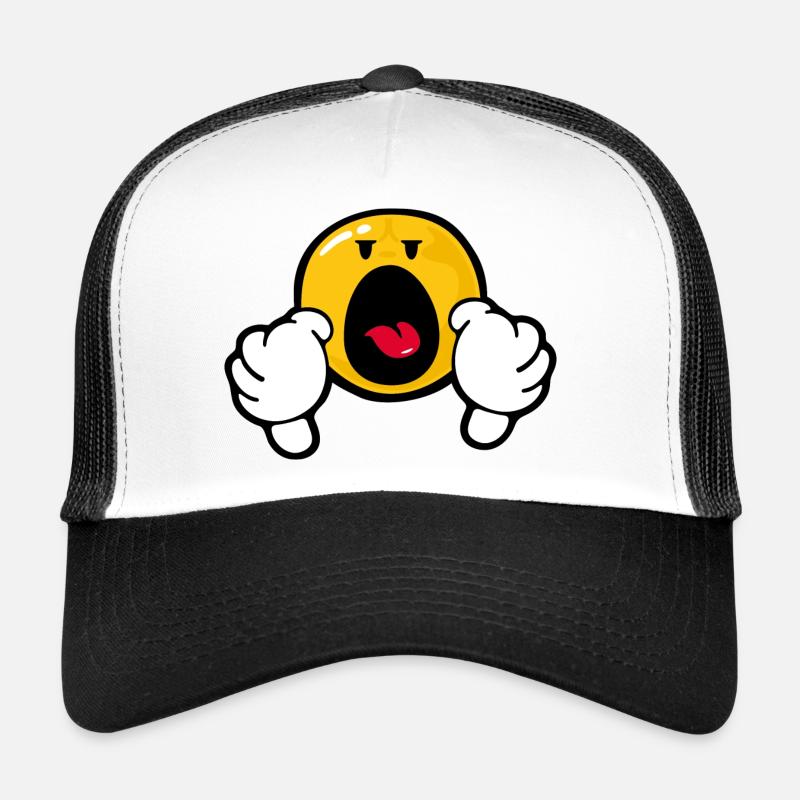 Smiley Anger - Casquette trucker  - blanc/noir