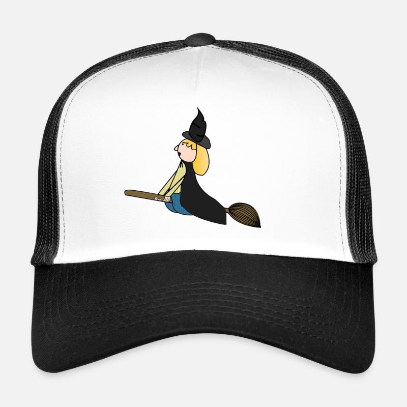 Witch on a broomstick Trucker Cap