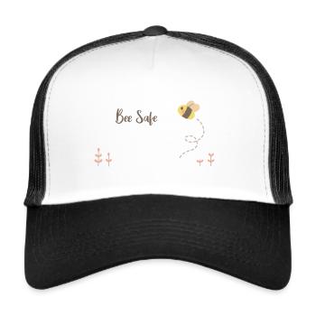 Cute Little Bee, Bee Safe Pun - Trucker Cap - white/black - Front