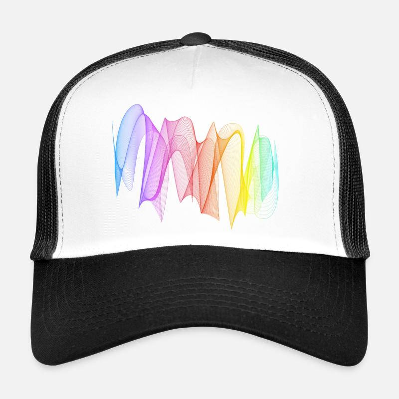 Lignes abstraites Design 07 - Casquette trucker  - blanc/noir