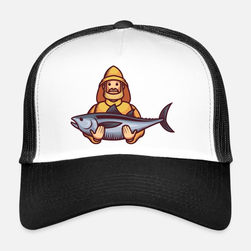 Pêcheur avec gros poissons Casquette trucker 